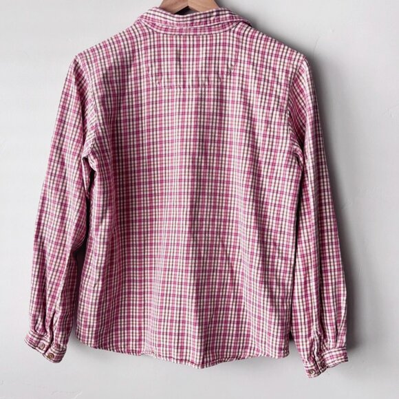 Woolrich Women's VTG Pink Plaid 100% Cotton BRY Size M Cabincore Fisherman - Picture 3 of 6
